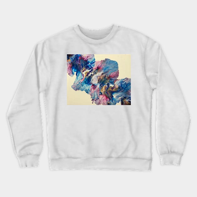 Blue Pink Gold Dutch Pour Crewneck Sweatshirt by Sasa-paints